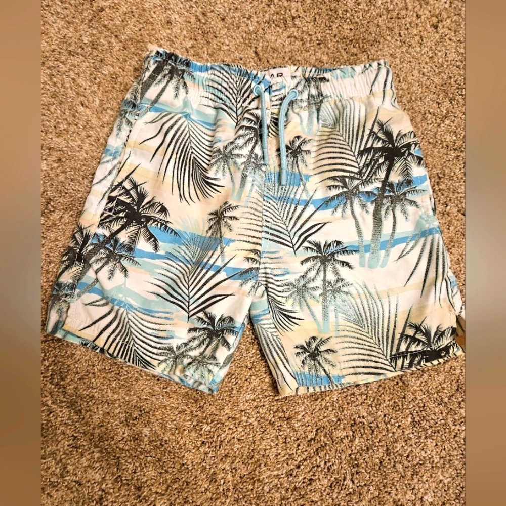 Ingear Hawaiian Palm Tree Swim Shorts Boys Size 6/7